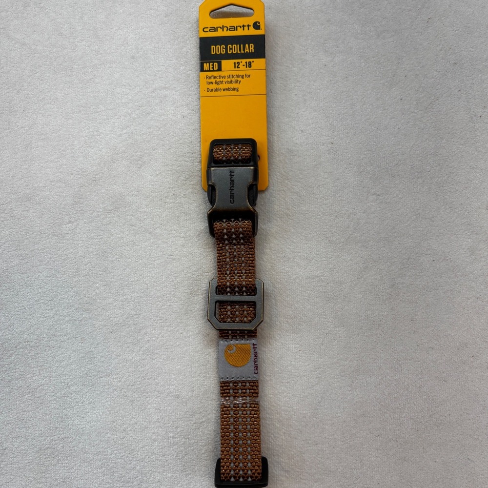 Carhartt Dog Collar Medium 12" to 18" Brown Reflective Tradesman P000034320103